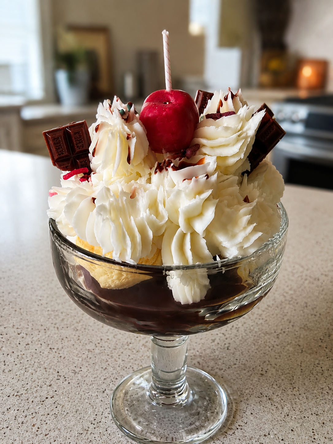 Hot Fudge Sundae Candle